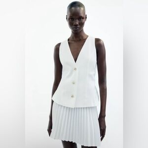 NWT ZARA WHITE COMBINATION MINI DRESS SIZE SMALL